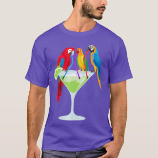 Parrots Drink Tropische Vacatie Margarita T-shirt