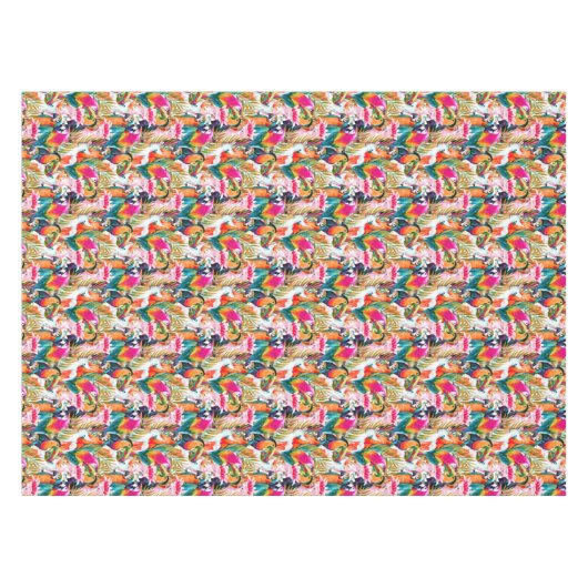 Parrots en palmbladeren 2 tafelkleed (Voorkant (Horizontaal))