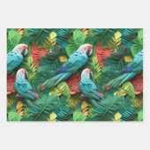 Parrots Floral Kirigami Inpakpapier Vel (Voorkant 2)