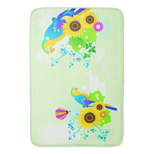 Parrots Flowers Art Kitchen Rug Mat Home Decor (Voorkant Verticaal)