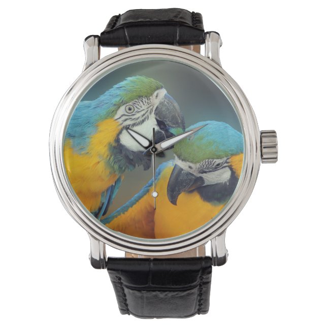 Parrots in love horloge (Voorkant)