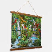 Parrots in Paradise Hangend Wandkleed (Gebogen)