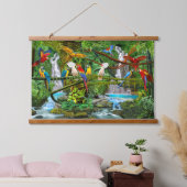 Parrots in Paradise Hangend Wandkleed (Slaapkamer)