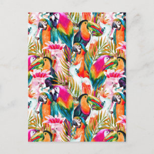 Parrots & Palm Leaves 2 Briefkaart