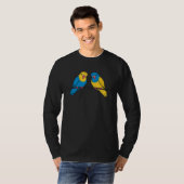 parrots peace love couple t-shirt (Voorkant volledig)