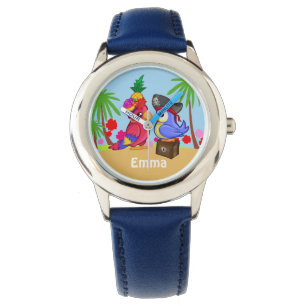 Parrots Treasure Love Cute Kinder Personalized Horloge