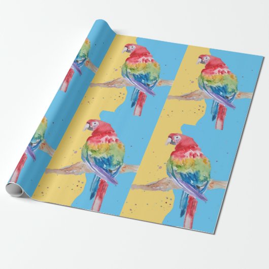 Parrots van de Waterverf van Parrots Cadeaupapier (Uitgerold)