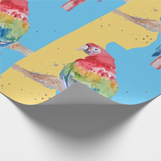 Parrots van de Waterverf van Parrots Cadeaupapier (Hoek)