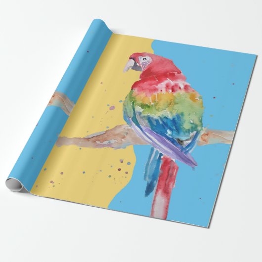 Parrots van de Waterverf van Parrots Cadeaupapier (Uitgerold)
