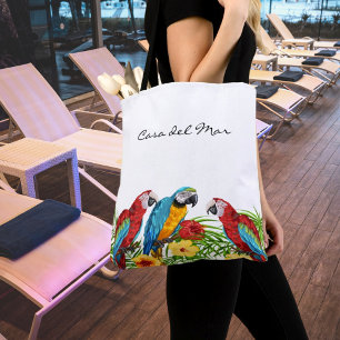 Parrots verlaat zomerhuisnaam tote bag