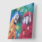 Parrots Vierkante Klok (Hoek)