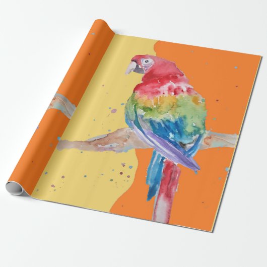 Parrots Wra Cadeaupapier (Uitgerold)