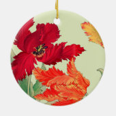 Parrottulp, Floral Keramisch Ornament (Achterkant)