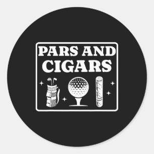 Pars En Sigaren Golf Liefhebber En Sigarenroker Pa Ronde Sticker