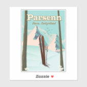 Parsenn Zwitserland ski reisposter. Sticker (Vel)