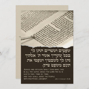 Parshah Quote Torah Hebrew Bat Mitzvah Uitnodiging