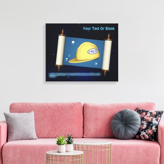 Parshat Bereshit - Yesh M'ayn Construction Company Canvas Afdruk (Insitu (Woonkamer))