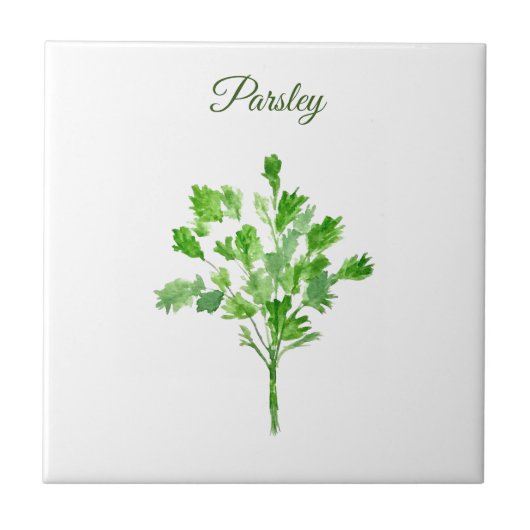 Parsley Herb Greenery Kitchen Culinaire Green Chic Tegeltje (Voorkant)