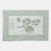 Parsley Herb Kitchen Towel – Green Gingham Border Theedoek (Horizontaal)