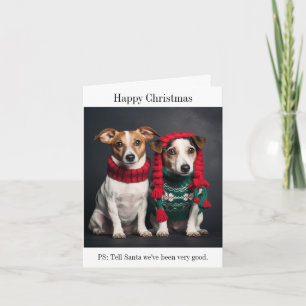 Parson Jack Russell Dogs Happy Christmas Kaart