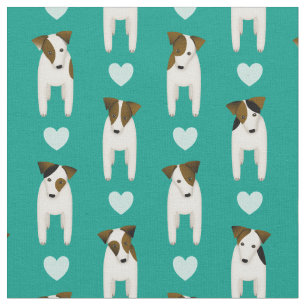 Parson Jack Russell honden met harten ELKE kleur Stof