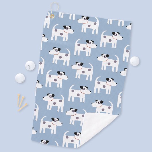 Parson Jack Russell Terrier Dog Pattern Blue Golfhanddoek