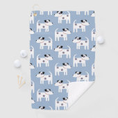 Parson Jack Russell Terrier Dog Pattern Blue Golfhanddoek (Insitu)