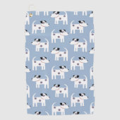 Parson Jack Russell Terrier Dog Pattern Blue Golfhanddoek (Voorkant)