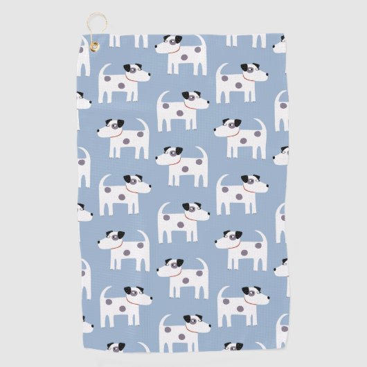 Parson Jack Russell Terrier Dog Pattern Blue Golfhanddoek (Voorkant)