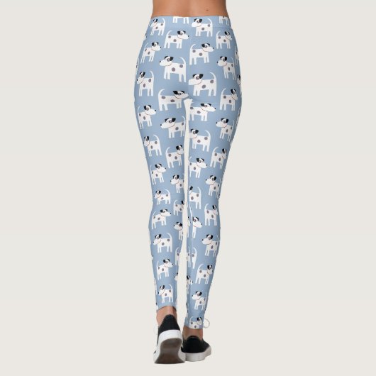 Parson Jack Russell Terrier Dog Pattern Blue Leggings (Achterkant)