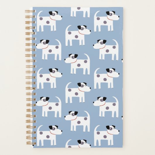 Parson Jack Russell Terrier Dog Pattern Blue Planner (Voorkant)