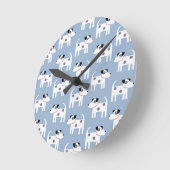Parson Jack Russell Terrier Dog Pattern Blue Ronde Klok (Hoek)