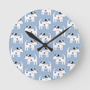 Parson Jack Russell Terrier Dog Pattern Blue Ronde Klok