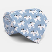 Parson Jack Russell Terrier Dog Pattern Blue Stropdas (Opgerold)