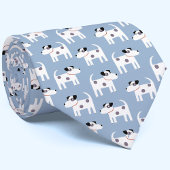 Parson Jack Russell Terrier Dog Pattern Blue Stropdas