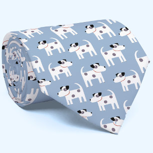 Parson Jack Russell Terrier Dog Pattern Blue Stropdas