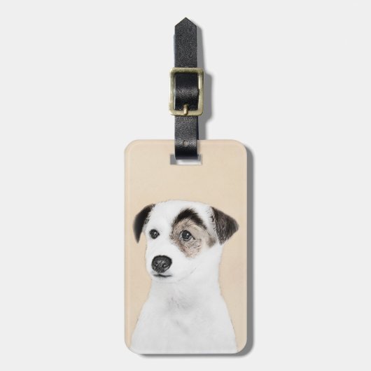 Parson Jack Russell Terrier Painting - Dog Art Bagagelabel (Voorkant verticaal)