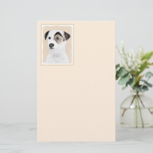 Parson Jack Russell Terrier Painting - Dog Art Briefpapier (Staand voorkant)