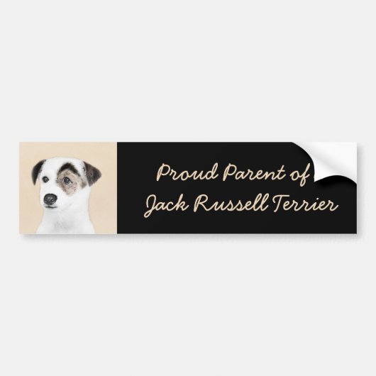 Parson Jack Russell Terrier Painting - Dog Art Bumpersticker (Voorkant)
