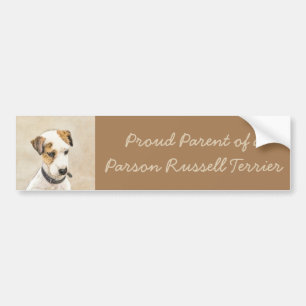 Parson Jack Russell Terrier Painting - Dog Art Bumpersticker