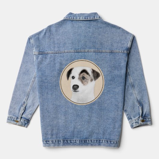 Parson Jack Russell Terrier Painting - Dog Art Denim Jacket (Achterkant)