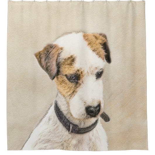 Parson Jack Russell Terrier Painting - Dog Art Douchegordijn (Voorkant)