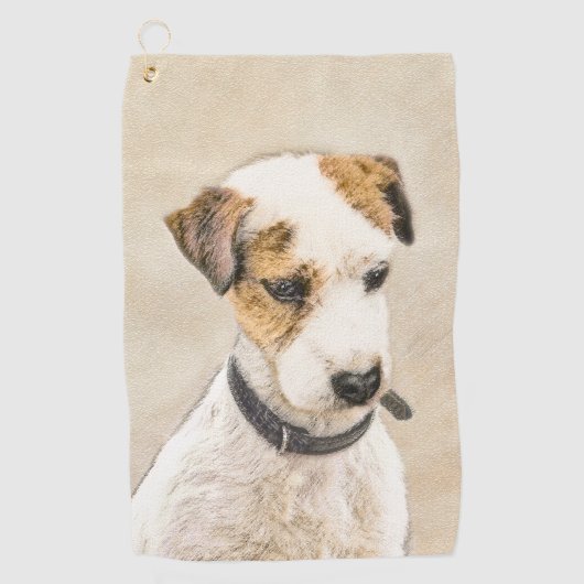 Parson Jack Russell Terrier Painting - Dog Art Golfhanddoek (Voorkant)