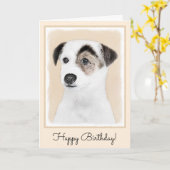 Parson Jack Russell Terrier Painting - Dog Art Kaart (Gele Bloem)