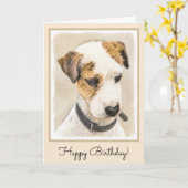 Parson Jack Russell Terrier Painting - Dog Art Kaart (Gele Bloem)