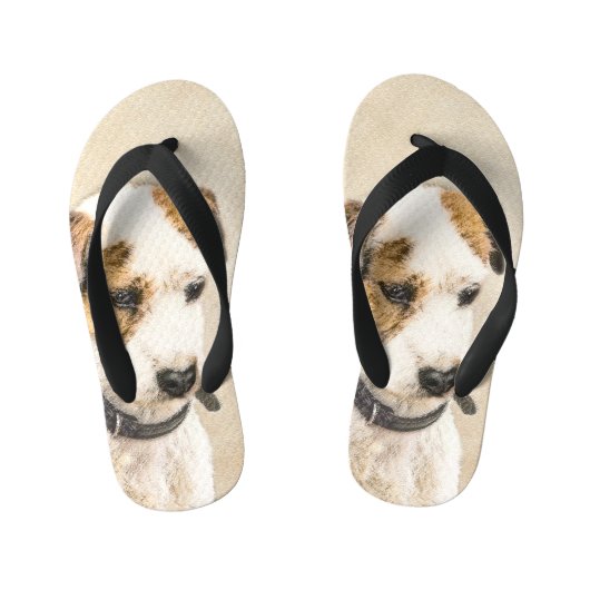 Parson Jack Russell Terrier Painting - Dog Art Kinder Teenslippers (Voetbed)