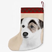 Parson Jack Russell Terrier Painting - Dog Art Kleine Kerstsok (Achterkant)