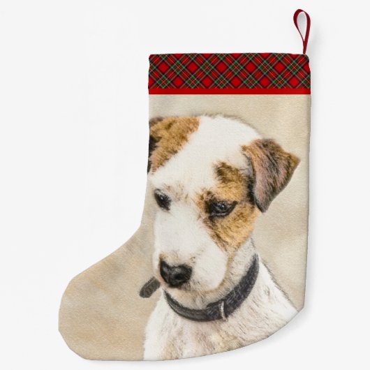 Parson Jack Russell Terrier Painting - Dog Art Kleine Kerstsok (Achterkant)