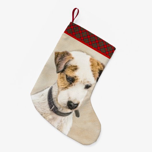 Parson Jack Russell Terrier Painting - Dog Art Kleine Kerstsok (Voorkant (Hangend))