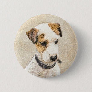 Parson Jack Russell Terrier Painting - Dog Art Ronde Button 5,7 Cm